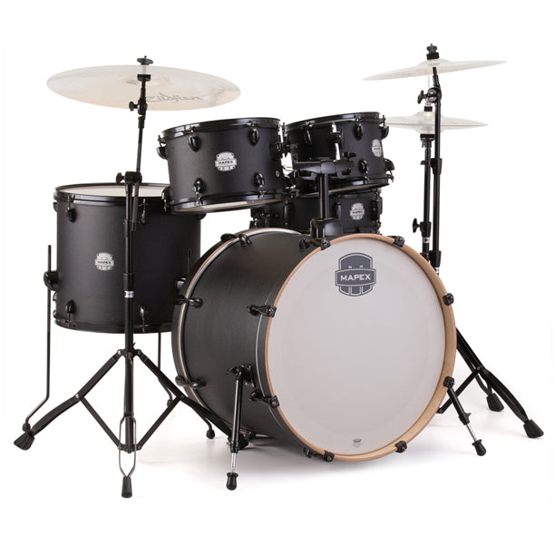 Mapex Storm 5pc Drum Kit 10,12,16,22,Snare w/Hardware - Deep Black