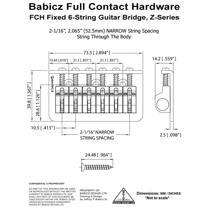 Allparts GB-3559-010 - Babicz Full Contact Babicz FCH Z Series 3 Hole Mount Hard Tail