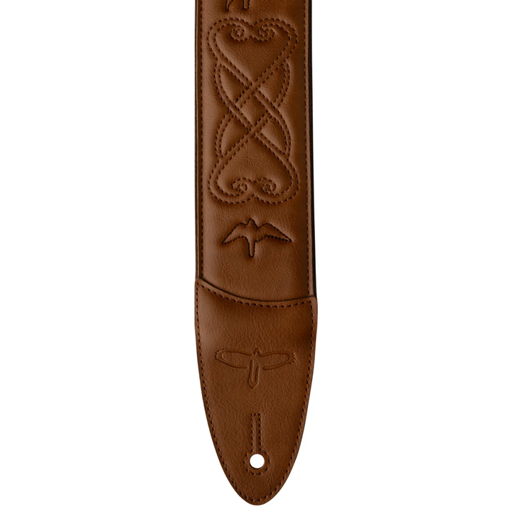 PRS 2.4" Padded Guitar Strap w/RAS, Custom Leather (Faux) Birds - Tan
