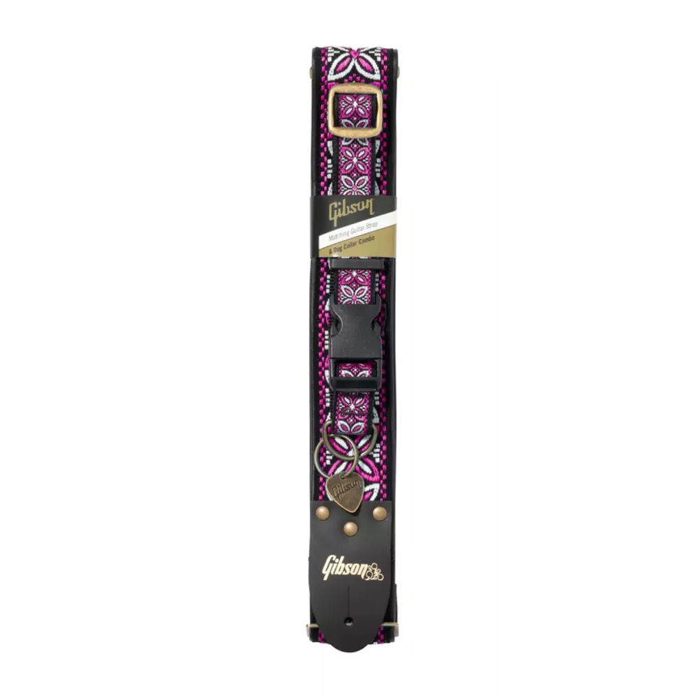 GIBSON STRAP & DOG COLLAR PINK-MED