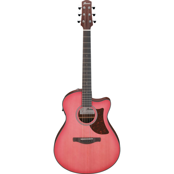Ibanez AAM50CECRO Acoustic/Electric Guitar - Coral Red Burst Open Pore Top, Natural Open Pore Back and Sides