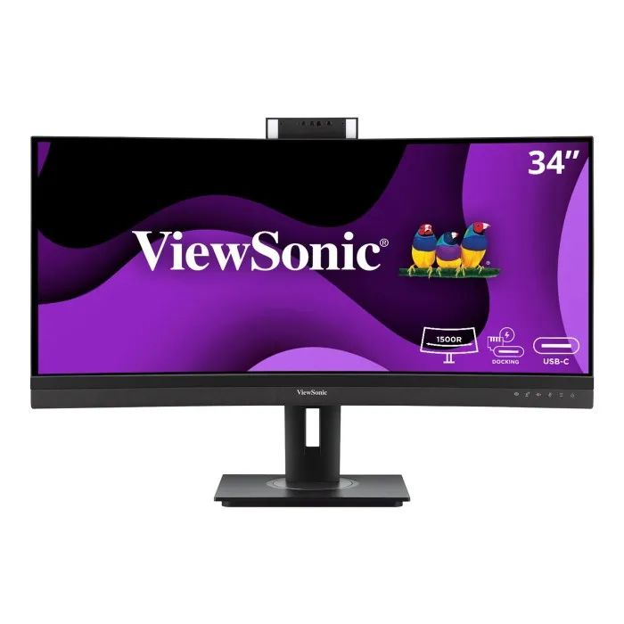 Viewsonic VG3457CV 34" Curved Video Conferencing Monitor  UWQHD 3440x1440, IR Webcam, USB-C 100W, RJ45, Docking