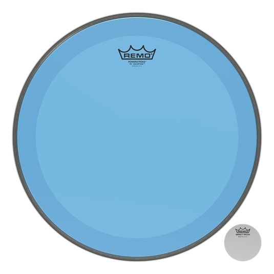 Remo P3-1316-CT-BU Bass, POWERSTROKE 3, COLORTONE, 16" Diameter, No Striping, Blue