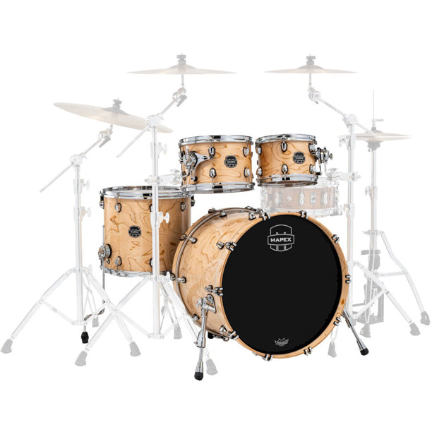 Mapex Saturn VI 4-Piece Shell Pack (22,10,12,16) - Exotic Natural Burl