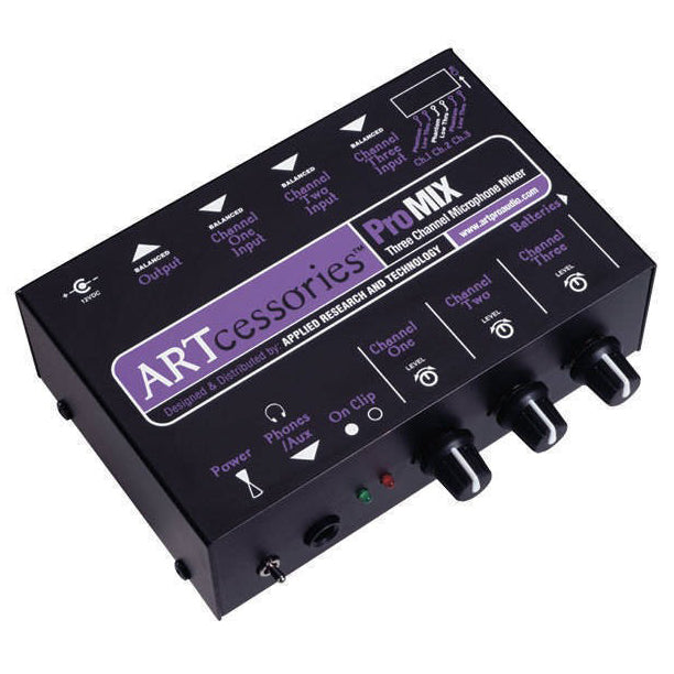 Three-channel mini mixer for combining multiple audio sources in compact studio or installed audio setups. 100V.