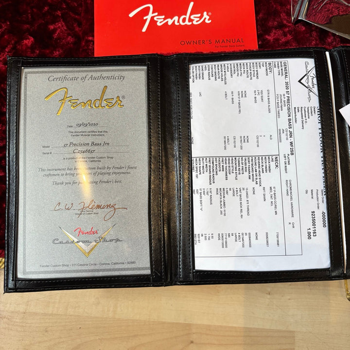 Fender - Custom Shop "Journeyman 57 Reissue P Bass" (2-SB) w/ OHSC, Case Candy & COA (2020) - USED