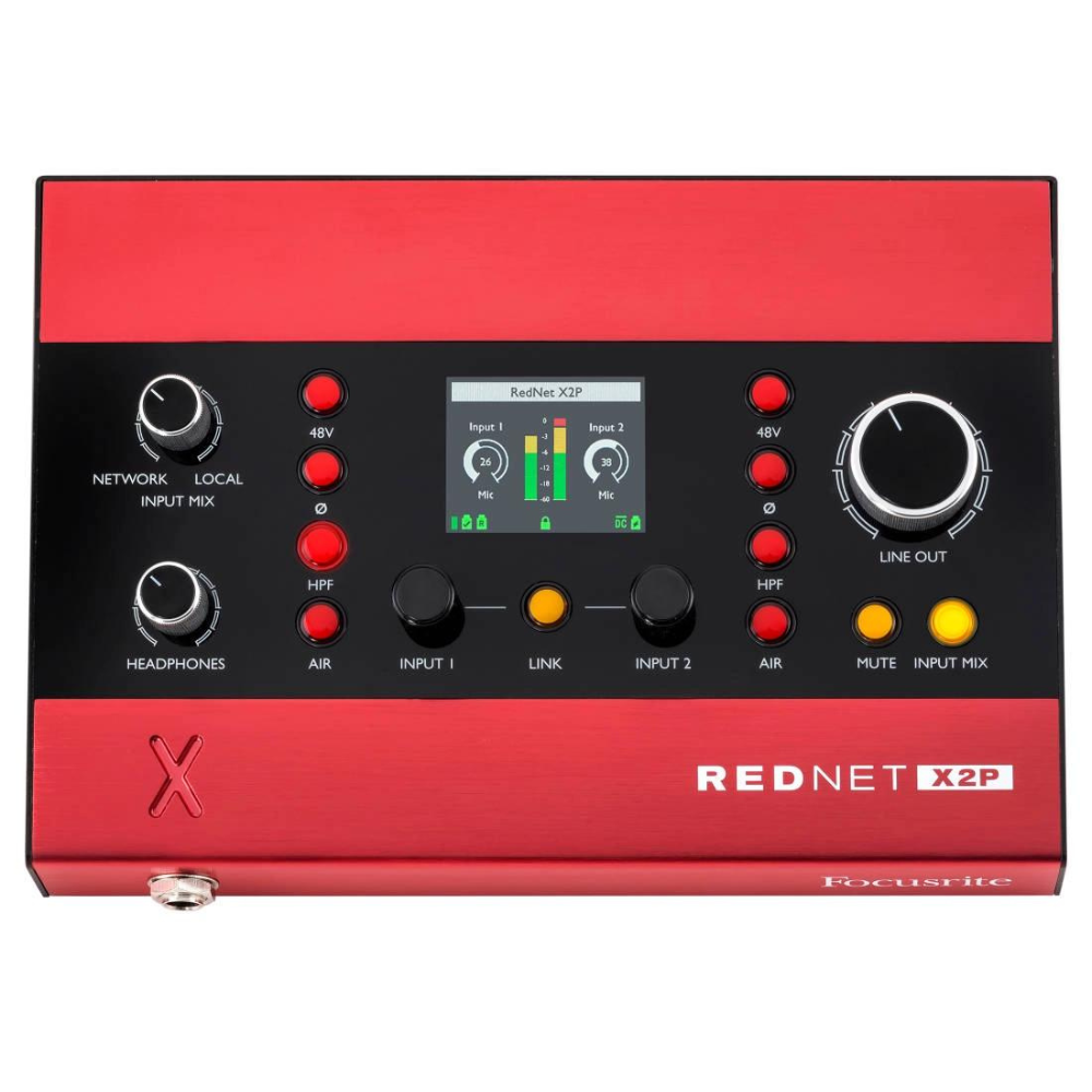Focusrite RedNet X2P 2x2 Dante Audio Interface w/ Red Evolution Mic Pres