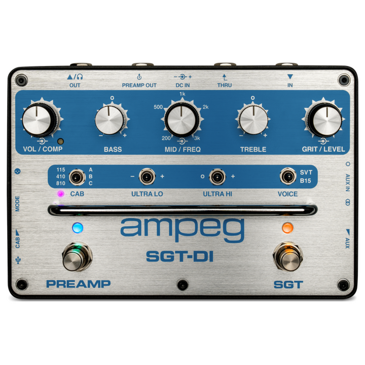 Ampeg SGT-DI Bass Preamp Pedal and DI Blue Line Anniversary Edition