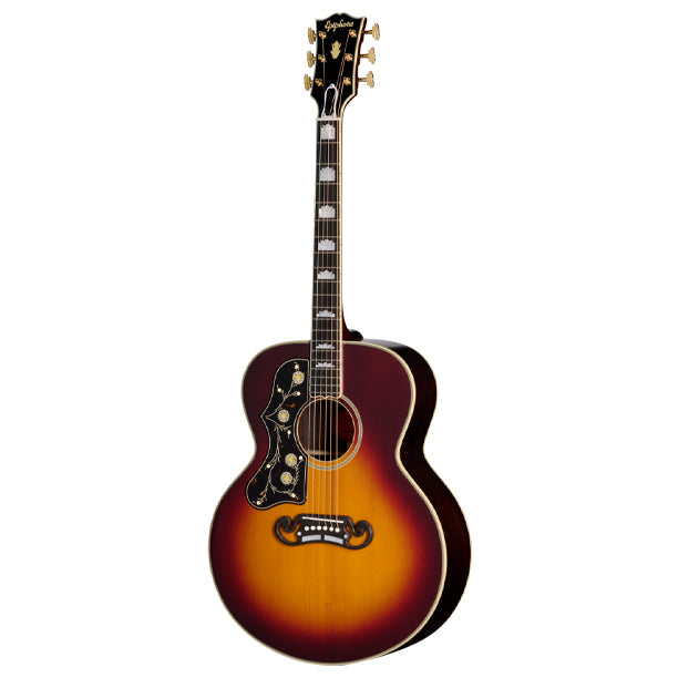 Epiphone Pre-War SJ-200 Rosewood Reissue Acoustic/Electric Guitar with Hardshell Case - Vintage Sunburst (Left Handed)