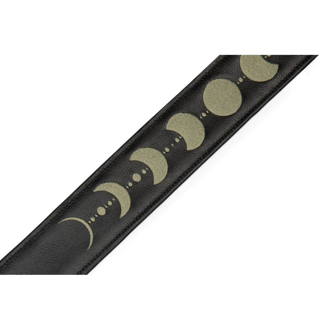 Levy's 2.5'' Moon Phase Series Padded Leather Guitar Strap - Green
