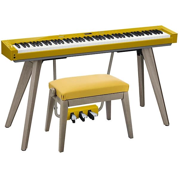Casio Privia PX-S7000HM-BG 88-Key Digital Piano w/ Stand & Pedals - Harmonious Mustard + Bundle w/ BG50 Piano Bench