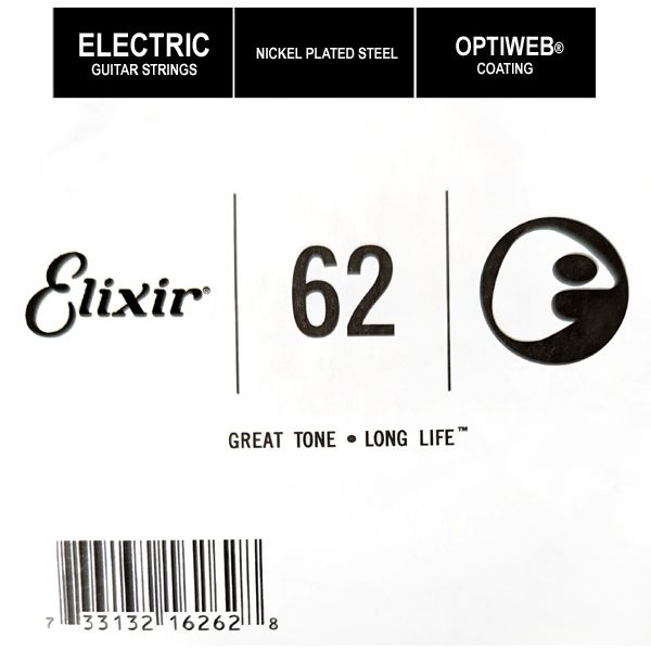 Elixir 16262 Electric Guitar NPS OPTIWEB Coating, Single String .062