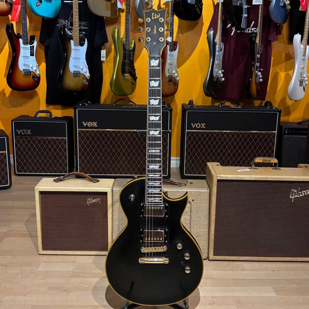ESP-LTD  EC 1000 Deluxe  (Vintage Black - Gold HD  w/ Seymour Duncan 59 & JB ) - No Case Or Bag - USED