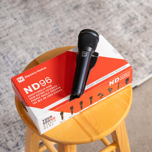 Electro Voice - ND96 "Dynamic Super Cardioid " Vocal Mic w/Factory Box, Carry Bag & 25' XLR Cable - USED