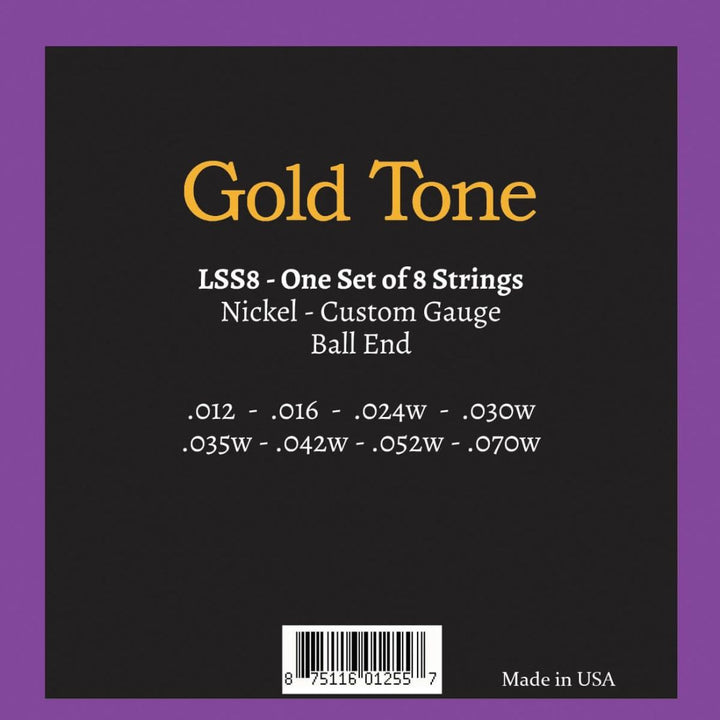 Gold Tone Lap Steel 8 Custom Gauge Strings
