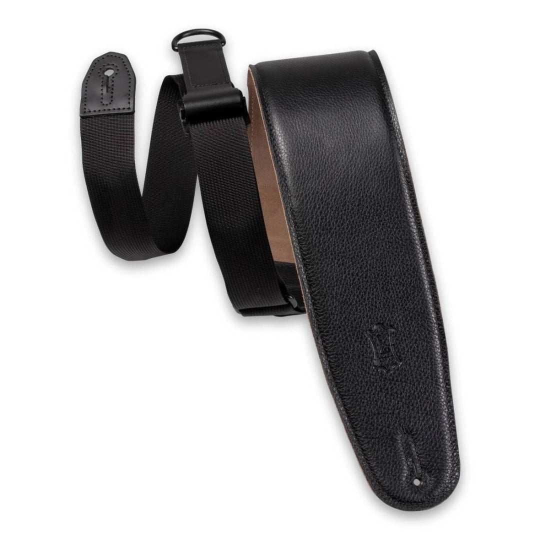 Levy's Right Height M4GF Garment Leather Bass Guitar Strap - Black