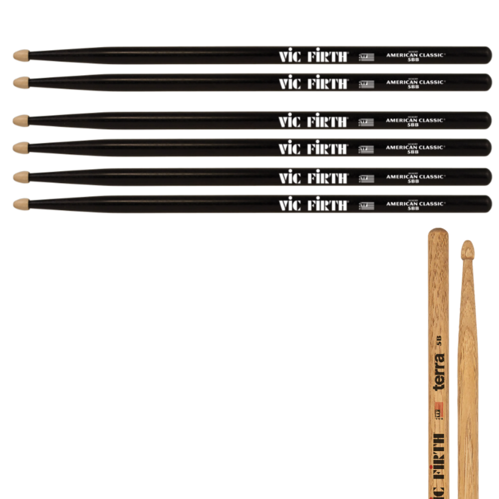 Vic Firth P5BB.3-5BT.1 Buy 3 Pair of 5BB, Get 1 Pair of 5BT Free