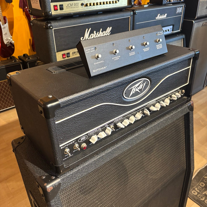 Peavey - USA Butcher 50-100 Watt Head & 90's VTM Butcher 412 w/ Foot Controller & 25' MIDI Cable - USED
