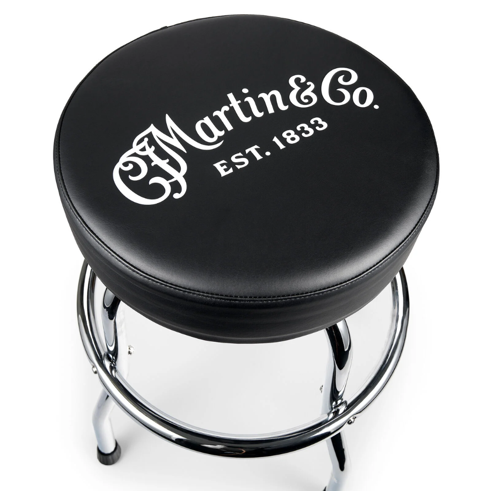 Martin Accessories Mgear Chrome Base Barstool  - Black/White Logo