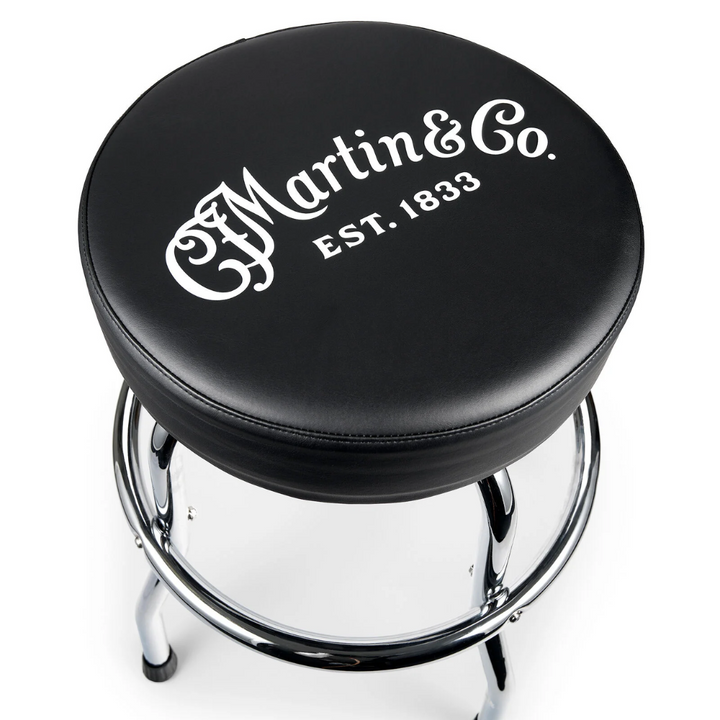 Martin Accessories Mgear Chrome Base Barstool  - Black/White Logo
