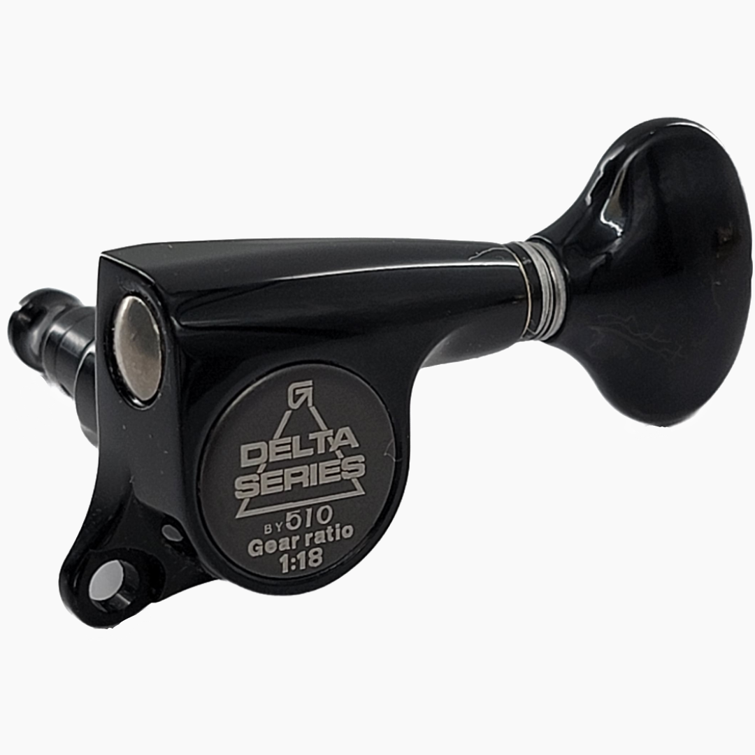 Allparts TK-7260 Gotoh 510 Delta Series 6-in-line Tuning Keys Black