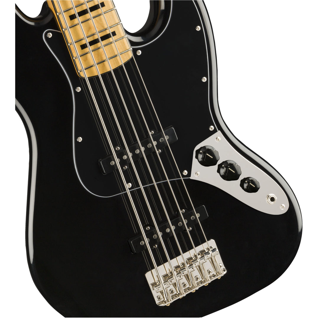 Squier Classic Vibe '70s Jazz Bass V Maple Fingerboard Electric Bass Guitar - Black