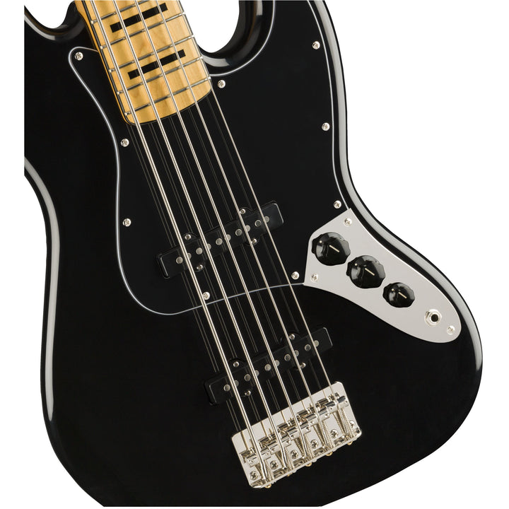 Squier Classic Vibe '70s Jazz Bass V Maple Fingerboard Electric Bass Guitar - Black