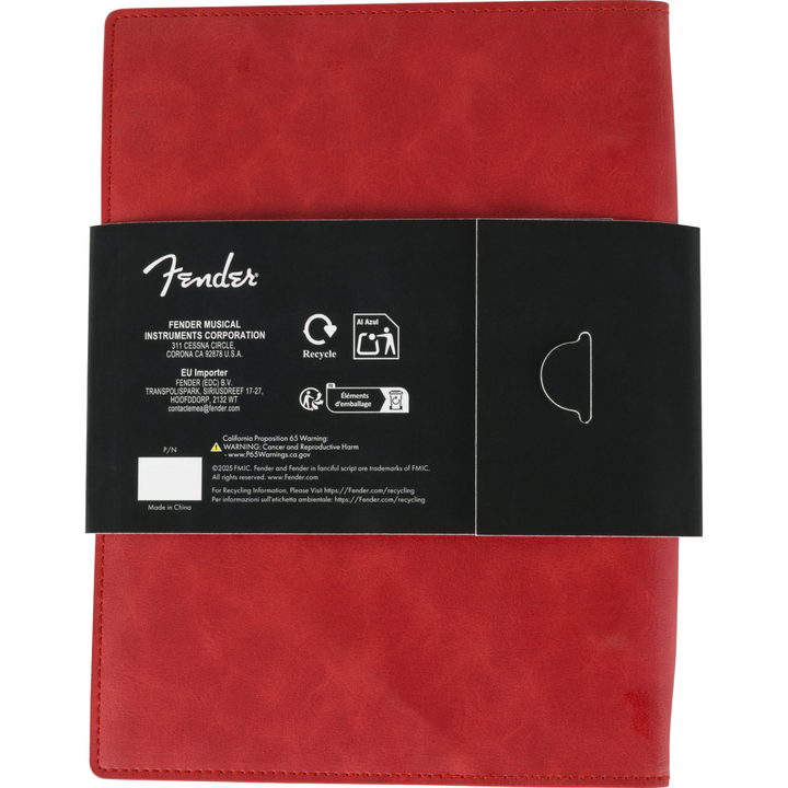 Fender ™ Vegan Leather Music Note Book -  Dakota Red