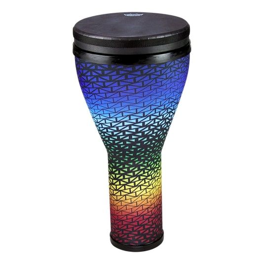 Remo DJ-2510-67 Djembe, Festival, Pre-Tuned, 10" Diameter, 20.5" Height, Black Suede Fliptop Replaceable, Holi Blue