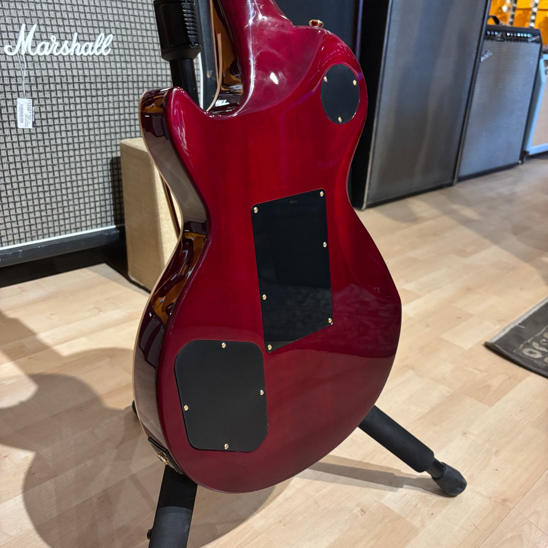 Epiphone - Alex Lifeson LP Axcess Quilt "Ruby Red" w/ Floyd Rose , OHSC & Candy (2022) - USED