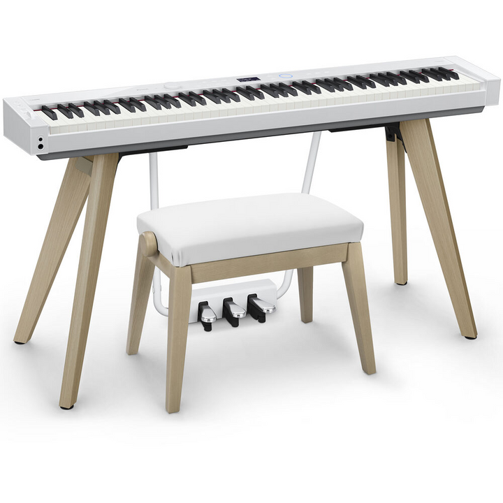 Casio Privia PX-S7000WE-BG 88-Key Digital Piano w/ Stand & Pedals - White + Bundle w/ BG50 Piano Bench
