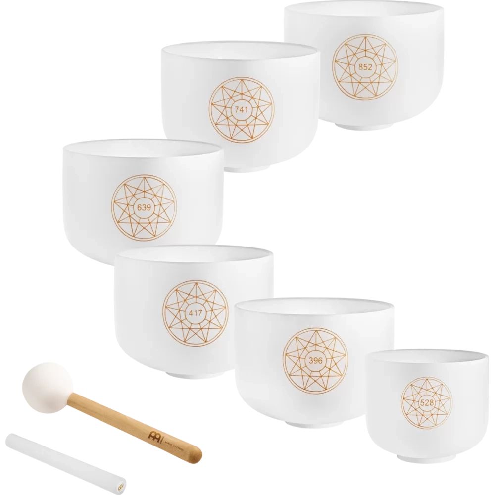Meinl 6-Piece Solfeggio Crystal Singing Bowl Set