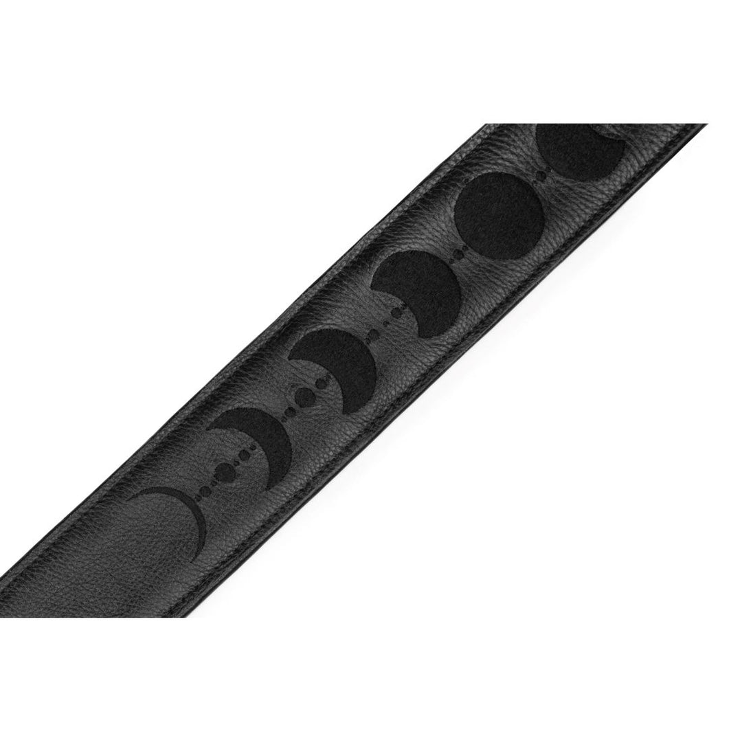 Levy's 2.5'' Moon Phase Series Padded Leather Guitar Strap - Black