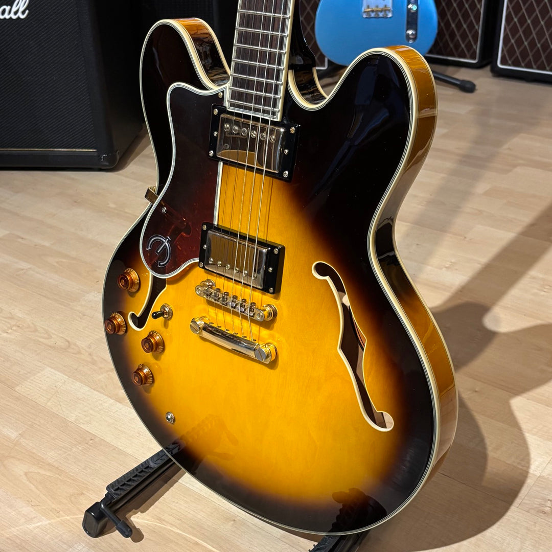 Epiphone - Sheraton II VS Left Handed - Vintage Sunburst w/ Hard Shell Case (2008)  - USED
