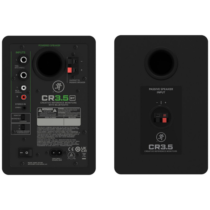 Mackie CR3.5BT 3.5" Powered Studio Monitors With Tone Control and Bluetooth®