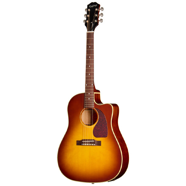 J-45 Standard cutaway acoustic/electric with gigbag in Honey Burst finish. Solid spruce top with LR Baggs preamp.