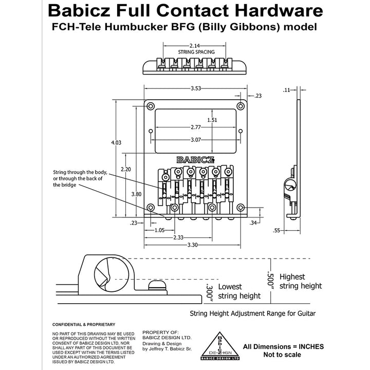 Allparts TB-3549-001 - Babicz Full Contact FCH BFG TELE STYLE HUMBUCKER TOP LOAD