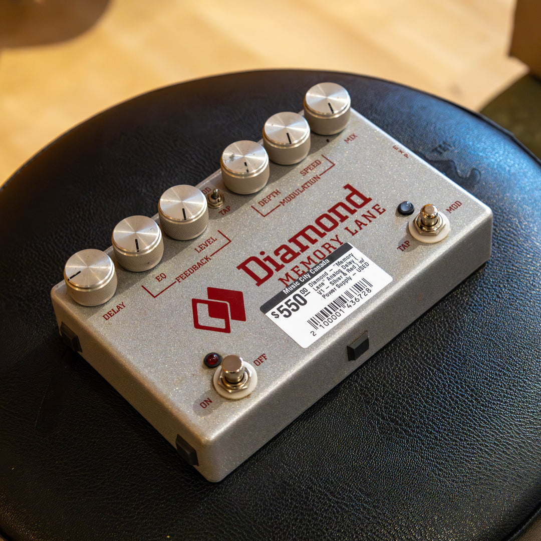 Diamond - Memory Lane Analog Delay ( V1 - Silver & Red ) w/ Power Supply - USED