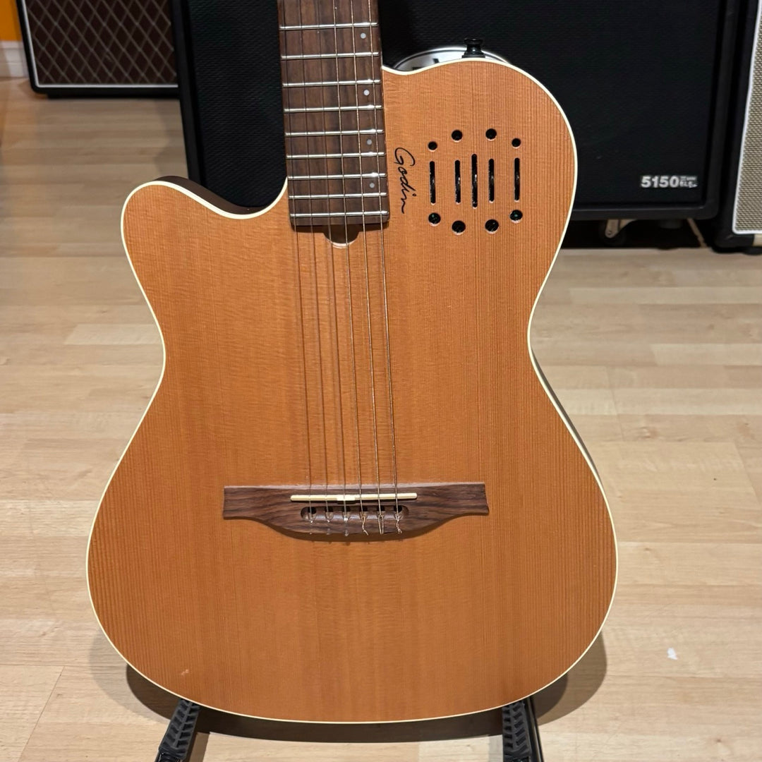 Godin - LEFTY Multiac Encore Nylon w/ DLX Godin Bag (Natural Cedar-2022) - USED