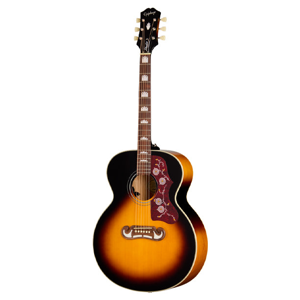 J-200 Studio jumbo acoustic with maple back and sides in Vintage Sunburst finish, inspired by the iconic Gibson J-200.