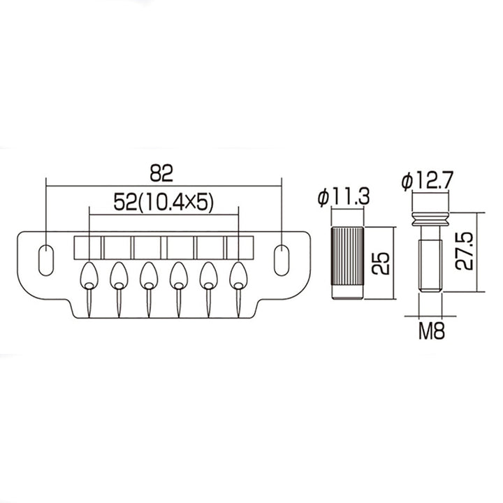 Allparts GB-2570 Gotoh 510UB Wraparound Adjustable Bridge Chrome