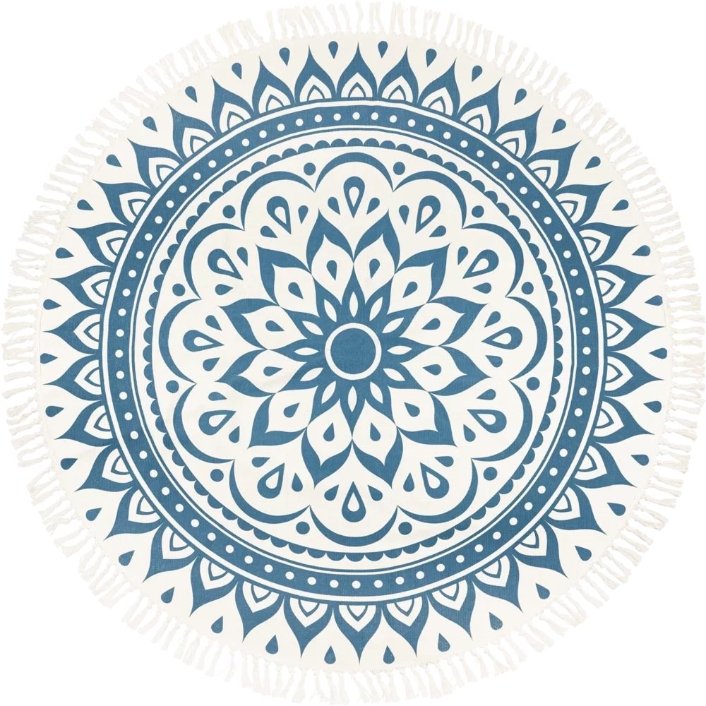 Meinl Floral Design Meditation Rug - Navy Blue