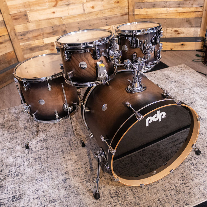 PDP Concept Maple Lacquer CM5 5-Piece Kit Shell Pack w/ Chrome Hardware (18x22 w/ BDM, 8x10, 9x12, 14x16FT, 5.5x14 Snare) - Satin Charcoal Burst