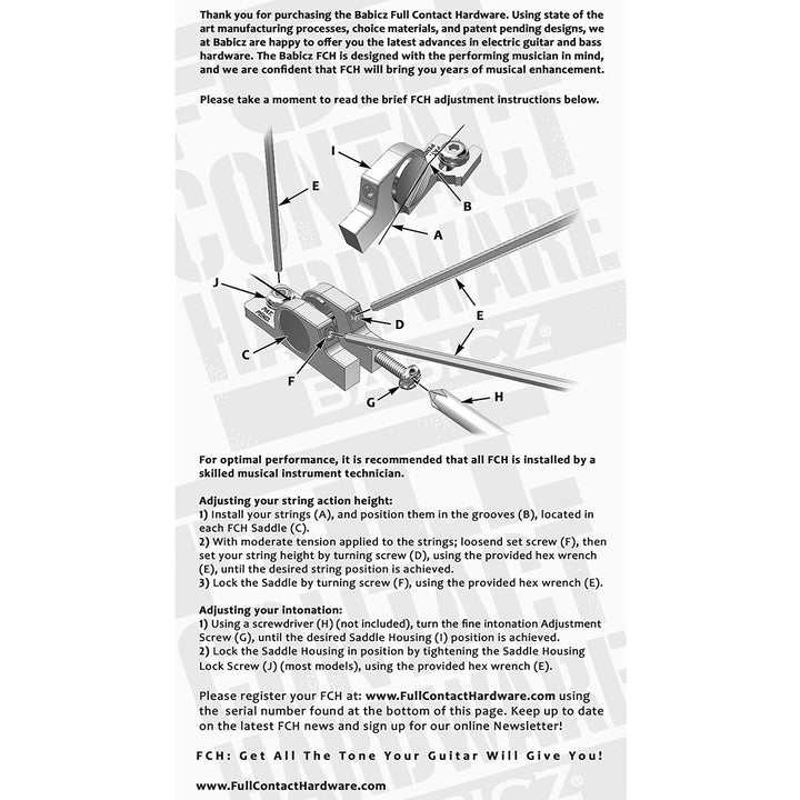 Allparts GB-3559-010 - Babicz Full Contact Babicz FCH Z Series 3 Hole Mount Hard Tail