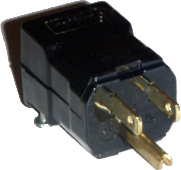 Hubbell 5965 – Male U-Ground Inline Straight Blade (Black)