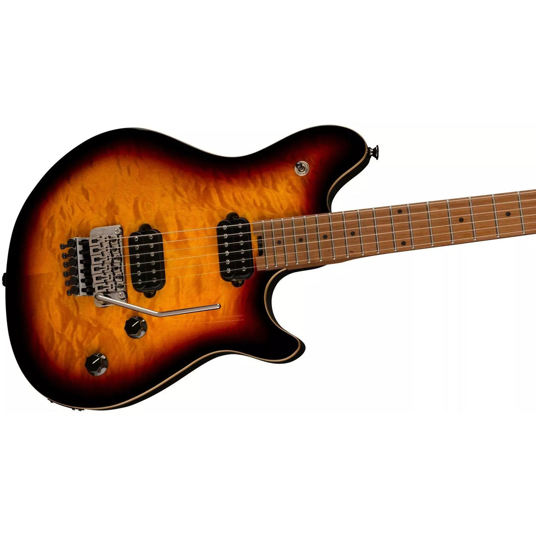 EVH Wolfgang Standard Series QM, BKD MPL FB, 3-COLOR SUNBURST