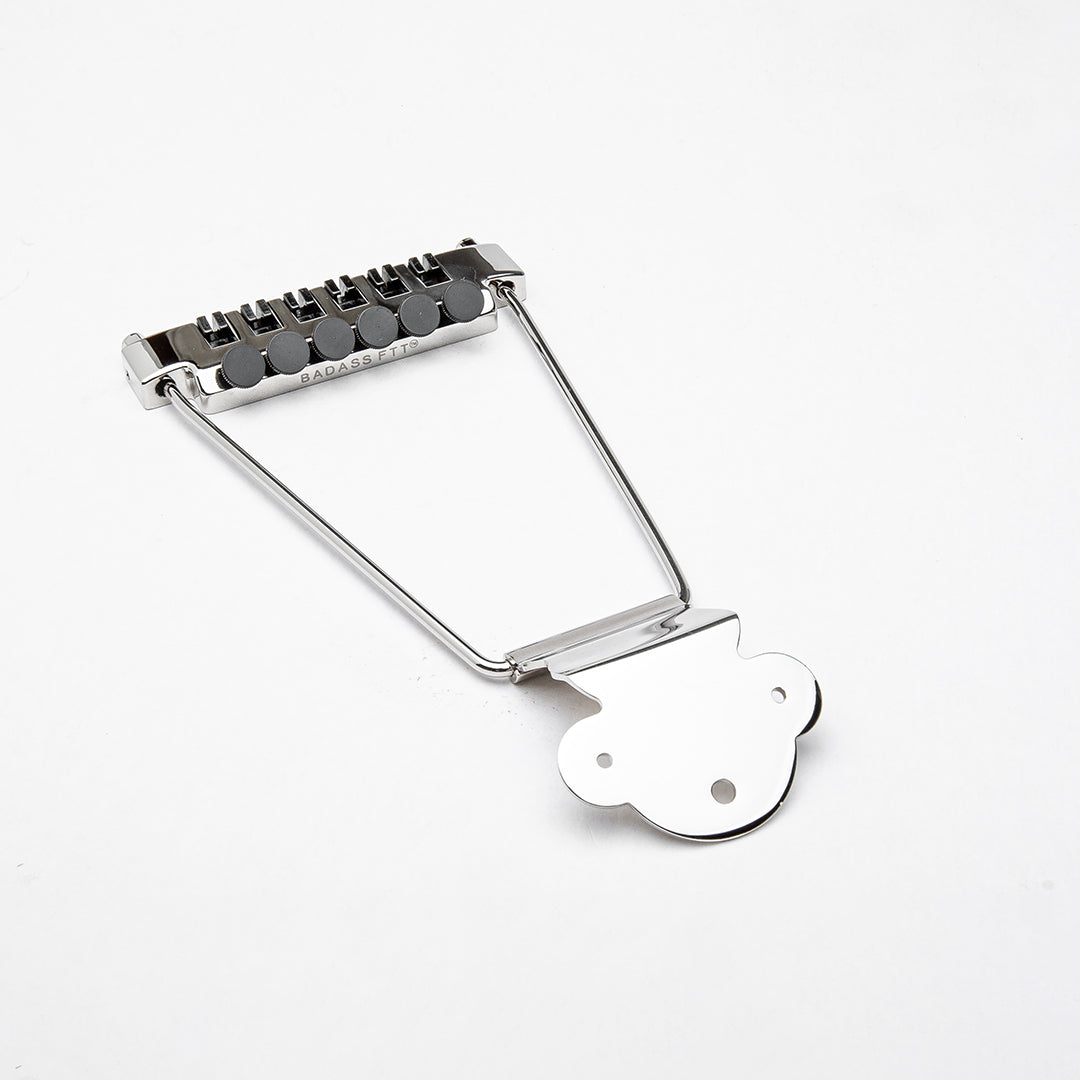 Allparts TP-3340-001 Leo Quan Badass FTT™ Fine Tuner Trapeze Tailpiece, Nickel
