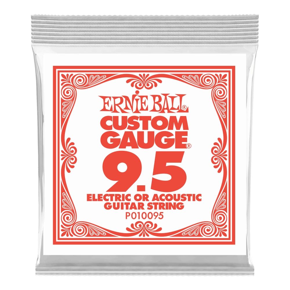Ernie Ball Plain Steel Electric or Acoustic Guitar String - .0095