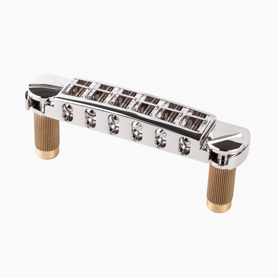 Allparts GB-0542-001 Tonepros AVT2M Wraparound Bridge with Metric Locking Studs, Nickel