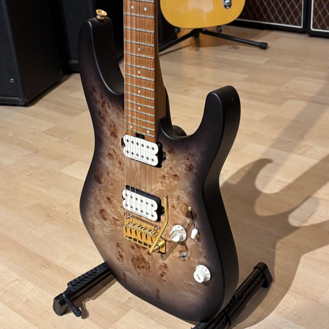 Charvel - Pro Mod DK24 HH Poplar Burl - Trans BLK Burst (2022 - No Case Or Bag) - USED